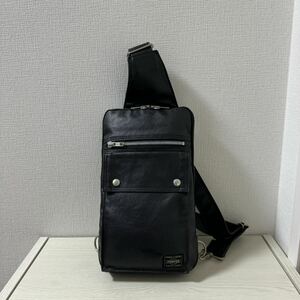 【美品】定価28,600 PORTER ポーター フリースタイル ワンショルダーバッグ ボディバッグ 707-06127 ブラック　黒　ウエスト