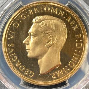 【5￡★PR64DCAM】1937年 英国 ジョージ6世 5ポンド プルーフ 金貨 PCGS 鑑定 イギリス ジョージ アンティークコイン モダンコイン