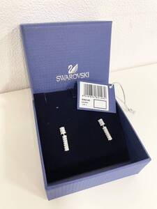 1円～☆【SWAROVSKI ラインストーン ピアス】スワロフスキー/ブランドアクセサリー/レディース/シルバーカラー/揺れる/ぶらさがり ☆