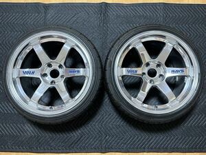 希少！RAYS レイズ VR TE37 OG 18インチ 5h PCD114.3 9.5J オフセット 12 ポリッシュ 2本セット ドリケツ JDM 当時物 GT-Rサイズ