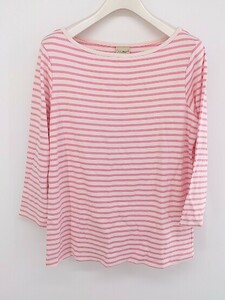 ◇ L. L. Bean エルエルビーン ボーダー 長袖 Tシャツ カットソー サイズ XS ピンク ホワイト レディース P