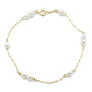 ミキモト パール ブレスレット ブランドオフ MIKIMOTO K18（イエローゴールド） ブレスレット K18 中古 レディ