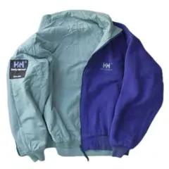 90s HELLY HANSEN リバーシブル　ボア　フリースジャケット　青 M