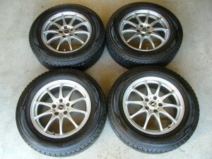 ハリアー RAV4 225/65R17 DUNLOP WINTERMAXX SJ8 スタッドレス・美品アルミ 17×7J ET38 114.3-5H 4本セット！ S1566