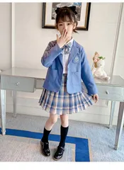 入学式 スーツ キッズ 女の子 スーツセット セット オシャレ スクール制服 長袖 上下セット 入学式 スーツ 子供服 女子制服 JK制服 学生服 小学校 ジュニア コスプレ衣装 可愛い JK服 学園祭 卒園式 卒業式