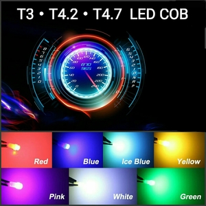 《送料140円～》青 全面発光COB T4.7【SMD5050より明るい！】拡散LED 1個 マイクロ電球 メーター球・エアコン球・インパネ用 ブルー