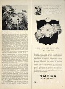 稀少・時計広告！1952年オメガ 時計広告/Omega Seamaster/Automatic Watch/Y