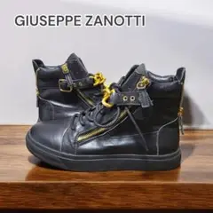 GIUSEPPE ZANOTTI レザーブーツ ゴールドチェーン