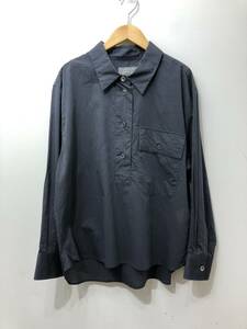 529☆MARGARET HOWELL マーガレットハウエル☆WASHED COTTON 長袖ブラウス【２】ネイビーグレー