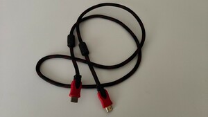 HDMIケーブル　1.4　メッシュケーブル　赤黒　1.5m　金メッキ　