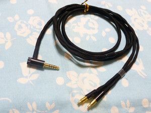 ATH ADX5000 SR9 MSR7b 用ケーブル MOGAMI 2534 130cm 4.4mm5極 L字コネクタ A2DC ESW750 ESW950 ESW990h ATH-WP900