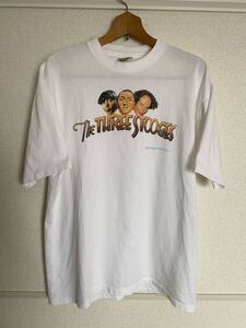 90s The THREE STOOGES 3バカ大将 映画 ムービー Tシャツ USA製 XL 白 BALZOUT