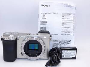 【外観特上級】SONY ミラーレス一眼 α6000 ボディ シルバー ILCE-6000 S