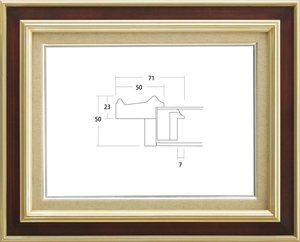 油絵/油彩額縁 UVカットアクリル付 7761 サイズ F30号 S/こげ茶