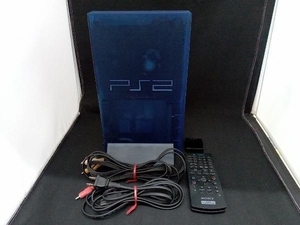 【動作確認済】PS2 本体 PlayStation2:オーシャンブルー(SCPH37000L)(スタンド,リモコン付き)