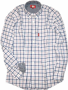 コンバース ワークシャツ カジュアルシャツ 長袖 平織チェック ストレッチ仕様　Mサイズ　09白格子　8170-6080