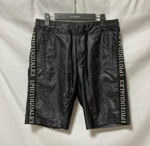 1PIU1UGUALE3 R[10] 113 RIBBON TAPE BK & WH SWAN GAUCHO SHORTS［BLACK］　スワンガウチョショートパンツ　ロナウジーニョ　定価66,000円