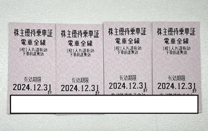 ■東武鉄道鉄道　株主乗車証　４枚セット④