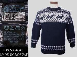 80sビンテージ DALEof NORWAYノルウェー製vintage 雪 snow トナカイ柄 ノルディックセーターWOOLダーレ オブ ノルウェー INVERALLAN