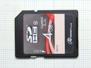 ★Answer ＳＤＨＣ メモリーカード ４GB 中古★送料８５円・１８５円