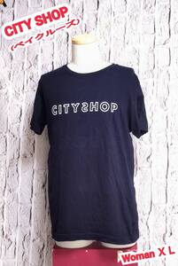 ★送料無料★ CITYSHOP プリントＴシャツ シティーショップ Ｔシャツ ネイビー Woman ＸＬ