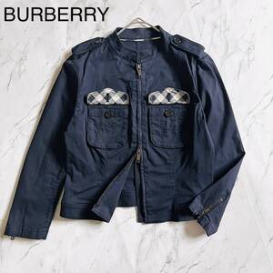 yK75　BURBERRY LONDON バーバリーロンドン　サイズ40 ジップアップミリタリージャケット