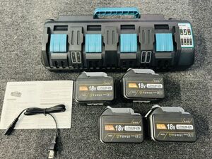 【30日間保証付き 】マキタ18v 互換　4口充電器DC18SF＋最強マキタ18Vバッテリー 10500mAh 　4個セット