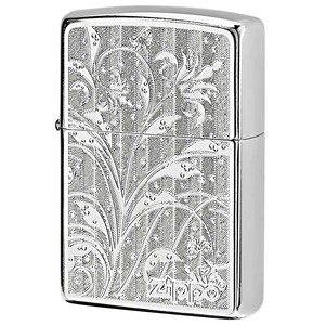 Zippo ジッポライター アラベスク 唐草 ＃200 メタルプレート ニッケルメッキ 2MP-アラベスクA SV メール便可