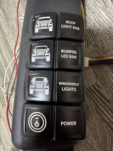 2007-2016年モデル ジープ JEEP JK ラングラー ポッドパネル ピラースイッチ 4LED ロッカースイッチ 