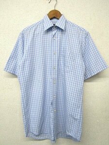 S1572:日本製 Burberry london バーバリーロンドン 半袖シャツ/水色/M/メンズ チェックシャツ ビジネスシャツ 三陽商会 :3