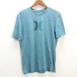 z■ハーレー/Hurley ロゴプリント 半袖Tシャツ【M】水色/MENS/157【中古】