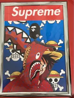 Supreme ステッカー購入でオマージュイラスト　A4フレームプレゼント‼️