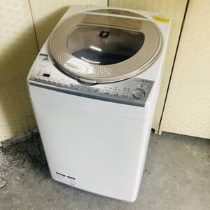 送料無料!!SHARP シャープ 電気洗濯乾燥機 ES-TX8B-N 洗濯容量8kg 乾燥容量4.5kg 動作品 2017年製/114-13