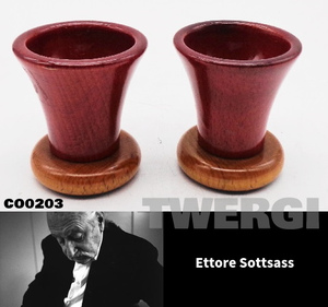 ＜Sottsass Collection＞当時物アレッシィTwergiシリーズ＿木製エッグカップ③＿エットーレ・ソットサス