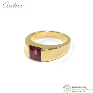 カルティエ （Cartier） タンク ピンクトルマリン K18 リング バフトップカット 天然石 10月誕生石 ＃53 指輪 750 ゴールド（中古）