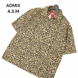 【新品 未使用】 ADMIX A.S.M アトリエサブ メン オーバーサイズ レオパード総柄 半袖 CPO シャツ Sz.52　メンズ ASM　C4T05360_5#A