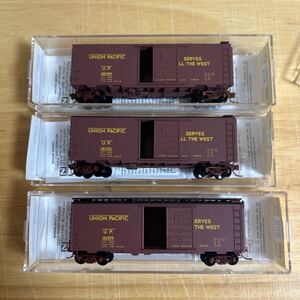 ② MICRO-TRAINS LINE Union Pacific B-50-40 Boxcar Rd# 101599 100789 101276 3セット Nゲージ 鉄道模型