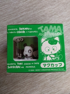 うちのたま知りませんか　マグカップ　カップ　コップ　タマアンドフレンズ　ネコ　犬　イヌ　1990 レア　みどり