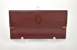 カルティエ Cartier 長財布 マストライン ボルドー フラップ 三つ折りがま口長財布 2312LA005