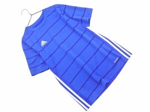 ネコポスOK adidas アディダス キッズ サッカー トレーニングウェア Tシャツ カットソー size150ｃｍ/青 ■◆ ☆ eeb7 子供服