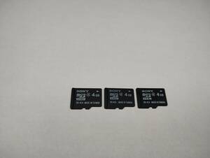 3枚セット　4GB　SONY　microSDHCカード　フォーマット済み　microSDカード　メモリーカード