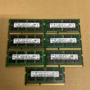 ラ13 SAMSUNG ノートPCメモリ 4GB 2Rx8 PC3-10600S 7枚