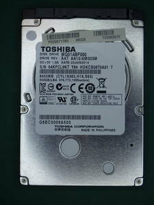 TOSHIBA 2.5インチHDD SATA MQ01ABF050 500GB 動作確認済(500038)送料無料