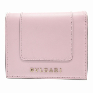 美品 ブルガリ セルペンティ コンパクトウォレット レザー ピンク 3つ折り財布 財布 1204 BVLGARI