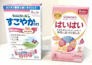 【最安値、送料無料】【100ml 18本、100ml 10本】すこやかM1 はいはい スティック 粉ミルク ビーンスターク WAKODO Bean stalk