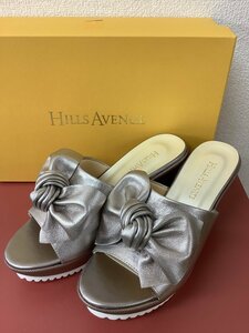 ヒルズアヴェニュー HILLS AVENUE シャンパンゴールド ミュール サイズ22.5