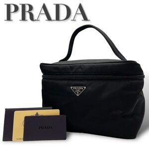 美品　Gカード付　PRADA プラダ　c4 バニティバッグ　ナイロン　ブラック