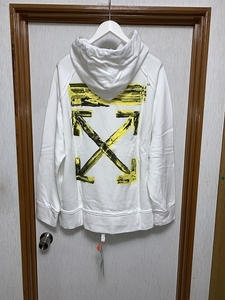 L 新品 OFF-WHITE ACRYLIC ARROWS INCOMP HOOD オーバーサイズ パーカー オフホワイト