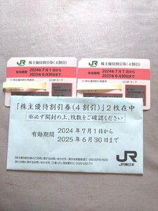 JR東日本 株主優待割引券 2枚 有効期限2025年6月30日まで /株主サービス券 1枚