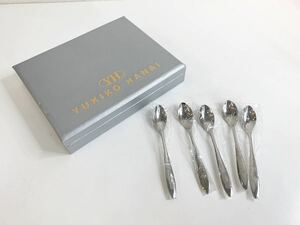 未使用品◆YUKIKO HANAI コーヒースプーン ティースプーン デザートスプーン 18-10 ステンレス 5本セット カトラリー 管理2110 N-4